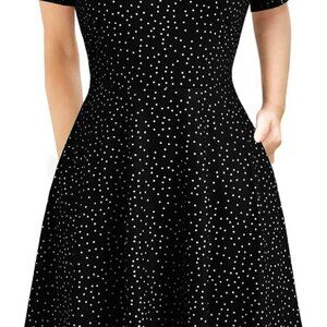 Women's Elegant Knee Length Dresses Vintage 50s Office Casual Floral Print Work